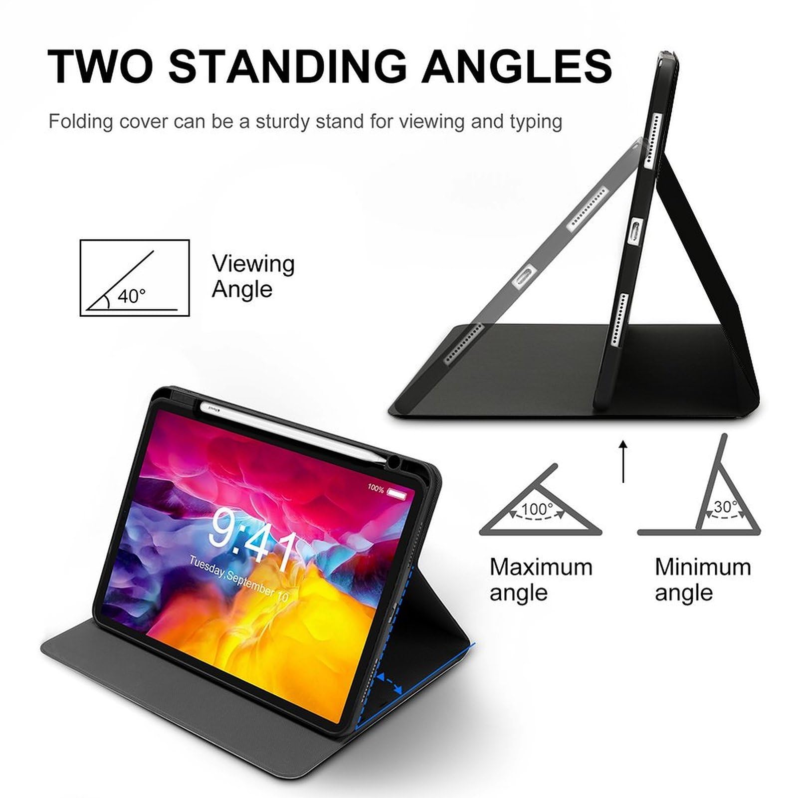 Luxemburg Waving Friendship Flag Funny Tablet Case Compatible with IPAD Pro 2020 (27.9 cm) Personality Protective Cover with Pen Slot