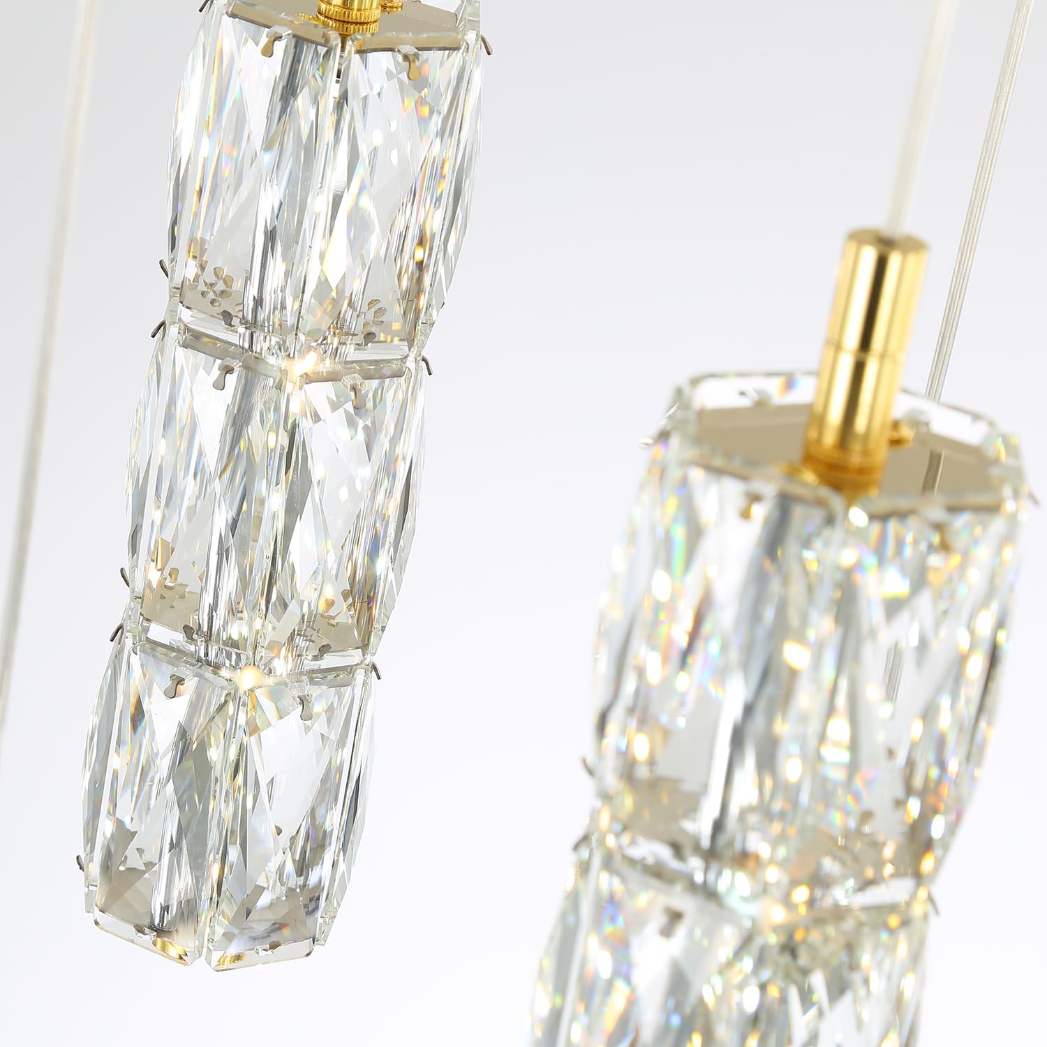 Modern Crystal Chandelier 24-Lights Gold Chandeliers Lighting Fixture High Ceiling Chandelier Suitable for Living Room Staircase Villa