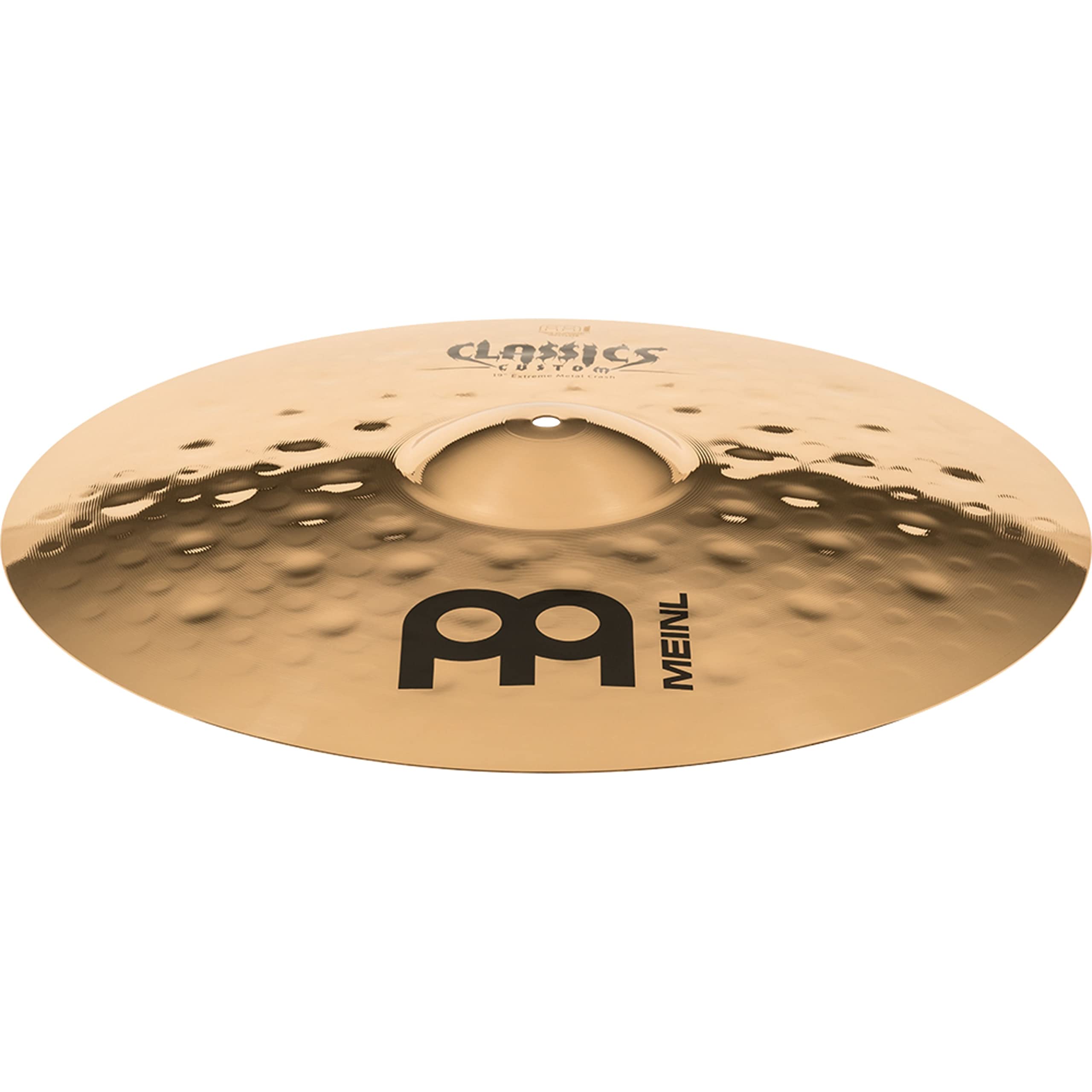 Meinl Cymbals Classics Custom Extreme Metal Plato Crash de 19 pulgadas (48,26cm) Platillos de Batería - Bronce B12, Acabado Brillante (CC19EMC-B)