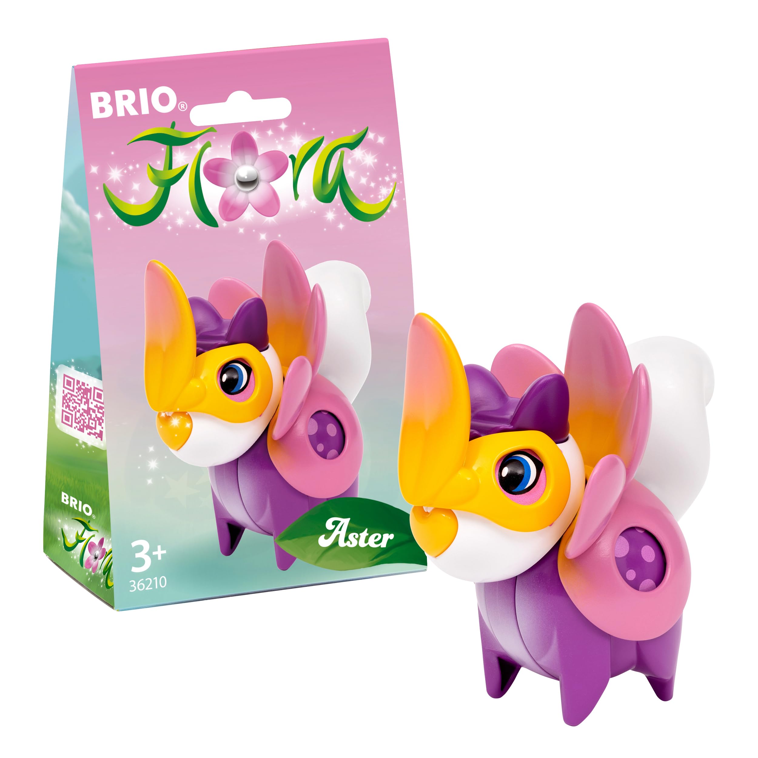 BRIO Flora - 36210 Aster im Blumen-Outfit | Spielset für endlosen fantasievollen Spielspaß für Mädchen und Jungen ab 3 Jahren - wunderschönes Geschenk
