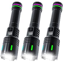3Pcs Led Flahlight Rechargeable, 18650 No Battery Flashlight Zoomable Super Bright Waterproof Handheld Flashlight for Outdoor, Indoor, Emergency, Camping Battery Not Included