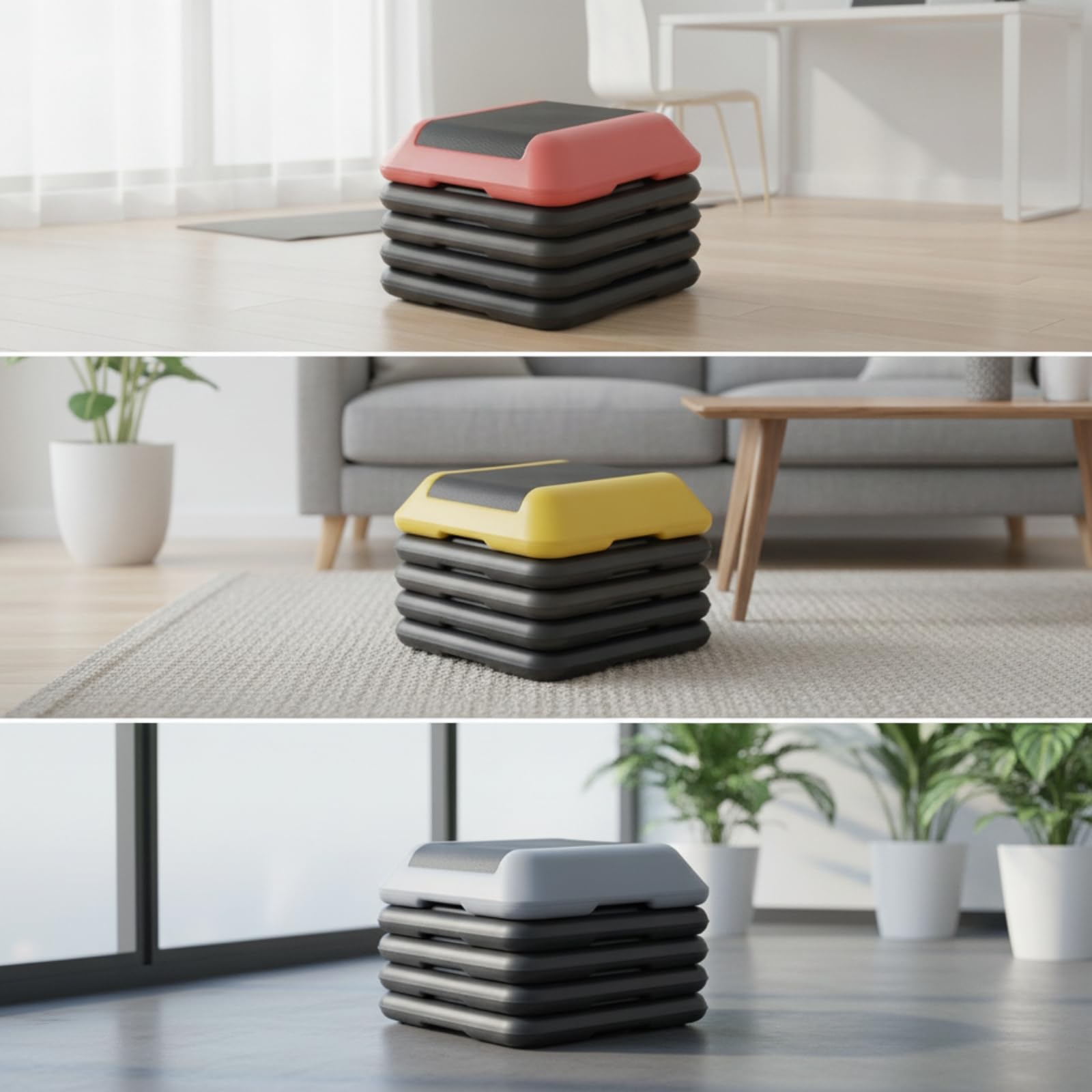 LOVIVER Step da Aerobica Resistente Attrezzo Struttura Robusta a Strati, Antiscivolo, per Casa