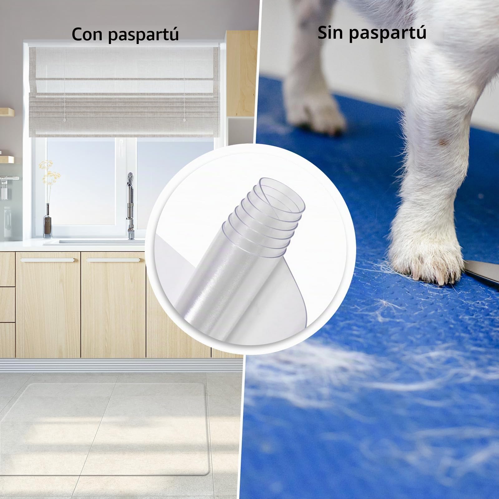 LIFEZEAL 120x150cm Alfombra Transparente para Silla con Ruedas, Alfombra Antideslizante Protectora, Antiarañazos, Protege Parquet, Suelos Duros, PVC