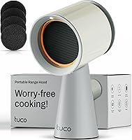 TUCO Portable Countertop Range Hood: 3 Speeds, 5-Layer Filter, Powerful Smoke & Odor Removal, Low Noise for Apartments, RVs, Indoor BBQ - Grey