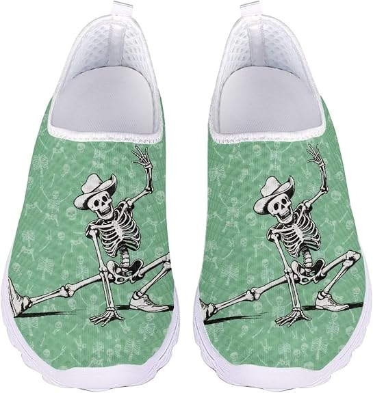Halloween Walking Shoes for Women Slip-on Mesh Running Shoes Causal Loafers,Size 35-43 EU