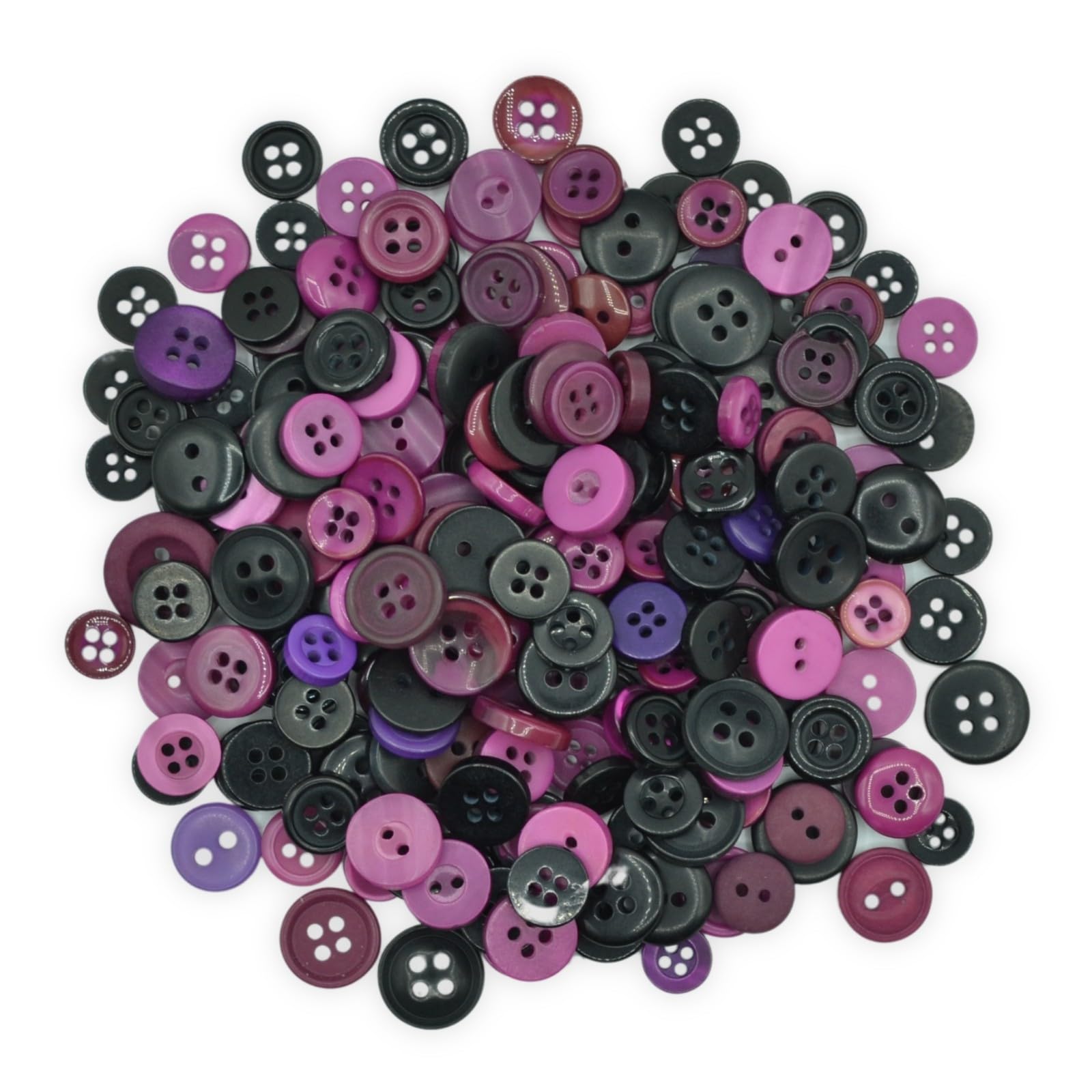celloexpress Plum & Black Tiny Buttons - Mixed Colours Small Sizes Mini Crafts Sewing Card Embellishments (Pack of 500g) โ image 1