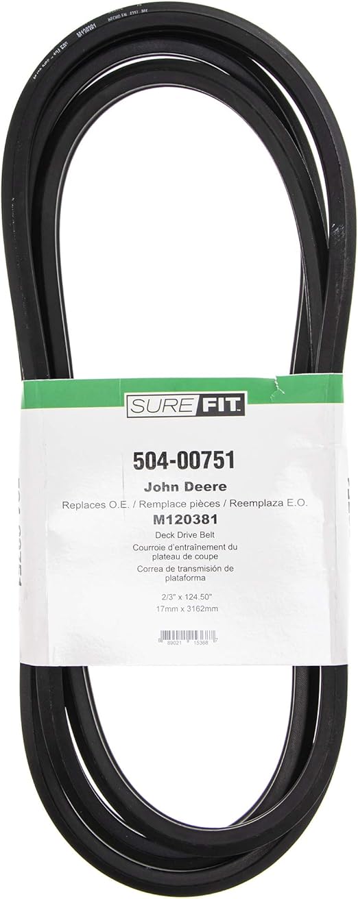 SureFit Deck Belt Replacement for John Deere M120381 120 140 300 330 425  445 455 125 3/8''