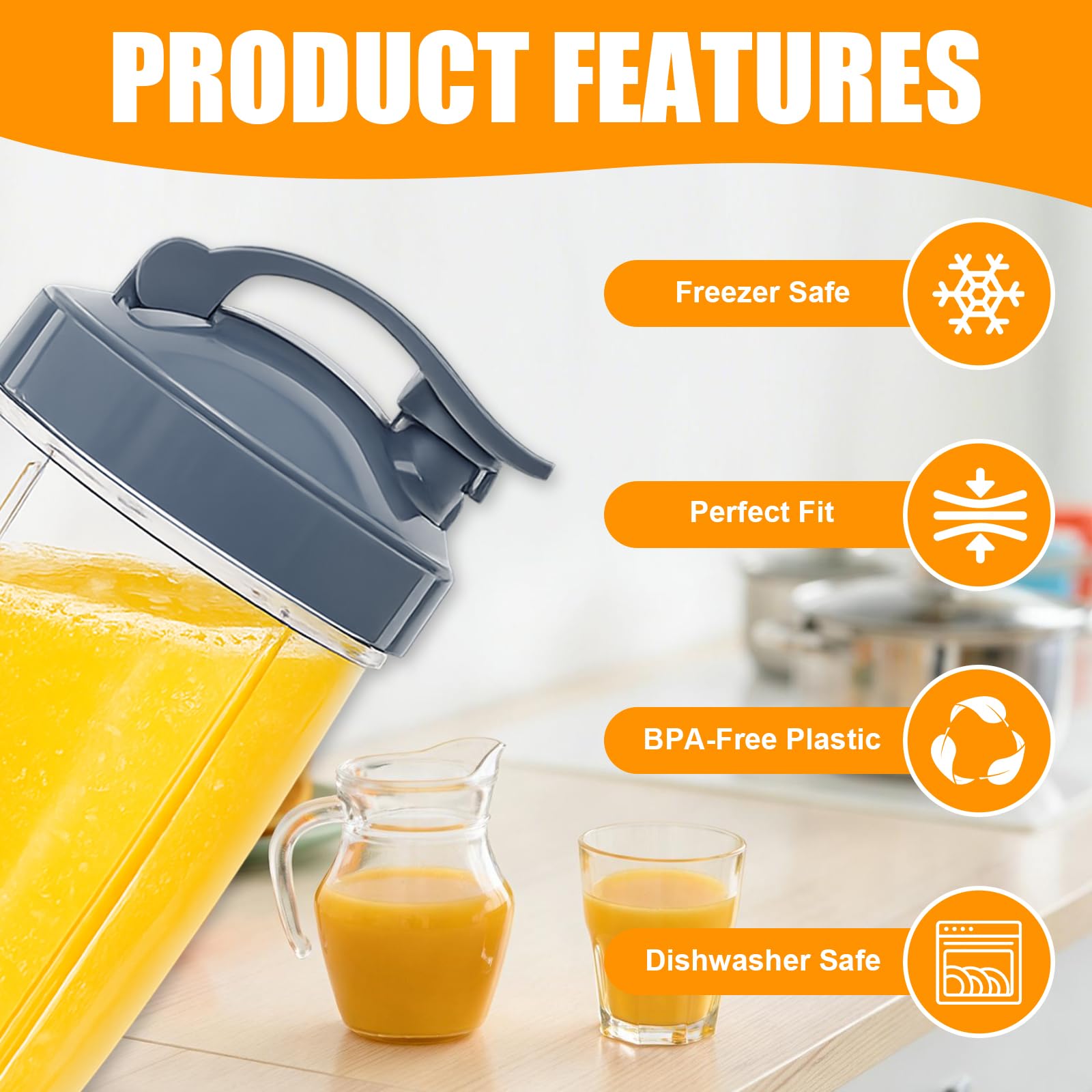 Pièces de Rechange Compatibles avec Nutribullet 600 W/900 W 32 oz, 2 Verres | Blender Bol en Verre Accessoires Avec Couvercles Rabattables, Facile à Nettoyer