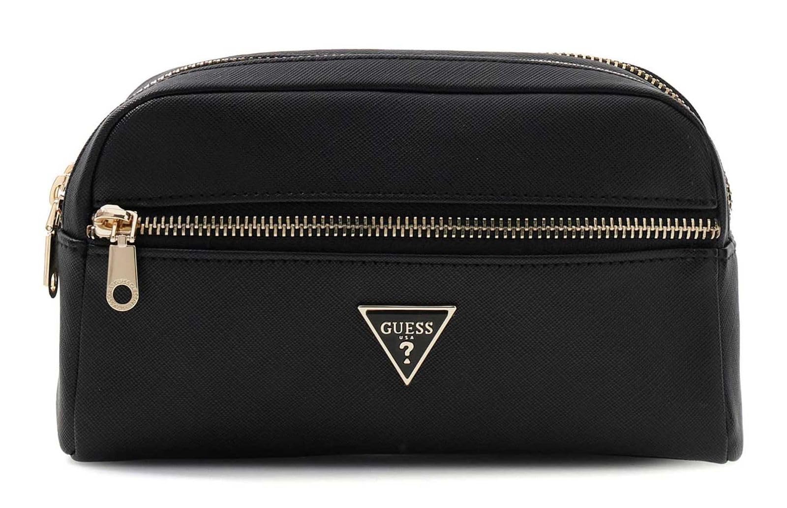 GUESS borsa per utensili borsa da toilette Double Zip Organizer Black nero