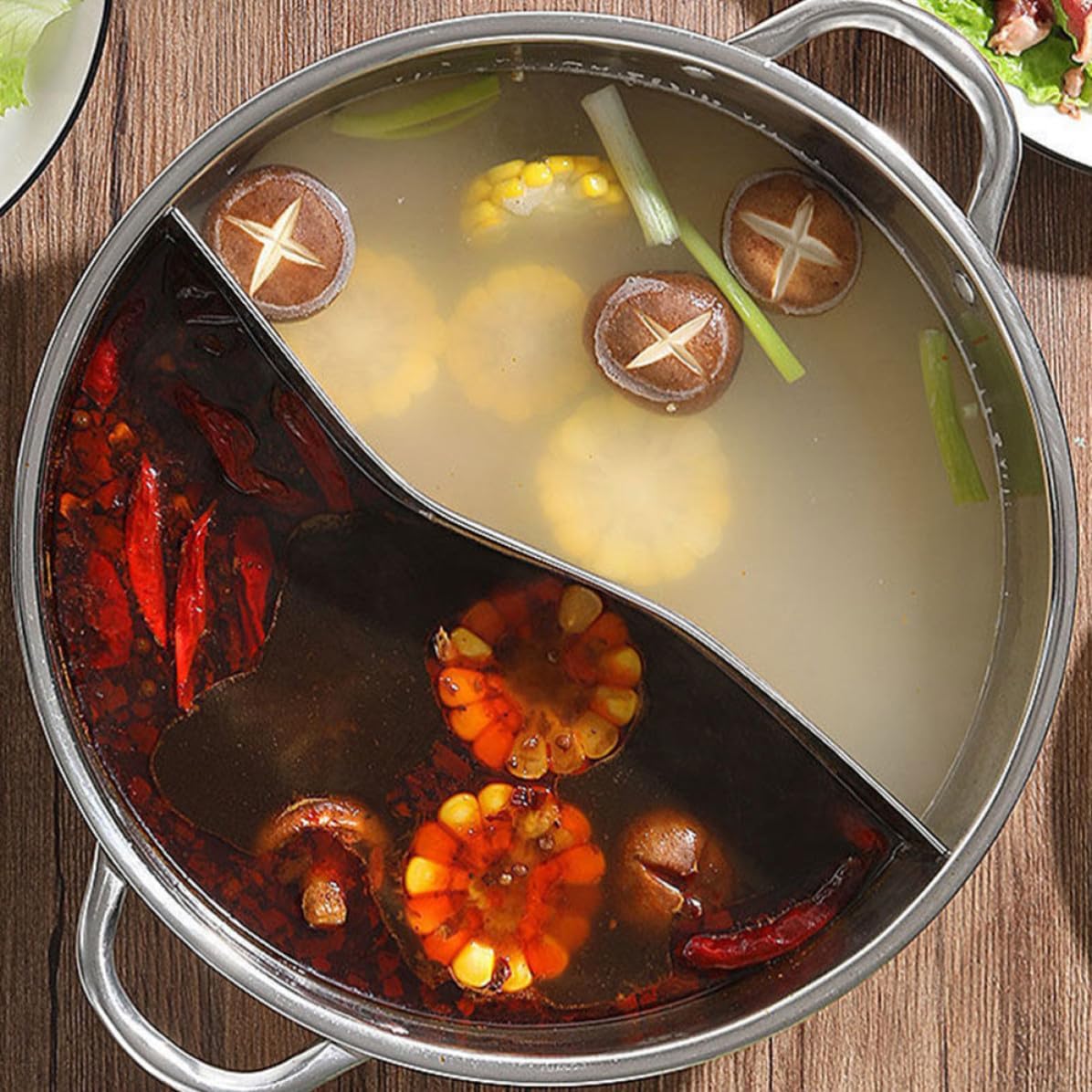 Divided Hotpot Xmas Stainless Steel for Cooking Dual Flavor Pot