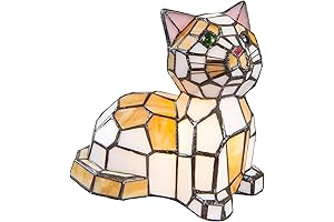 Charming Stained Glass Kitty Lamp: A Purr-fect Addition to Your Home