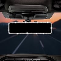 Vista 1 de JOYTUTUS Espejo retrovisor, universal de 11.81 pulgadas, accesorios panorámicos de retrovisor con diamantes de imitación brillantes, borde
