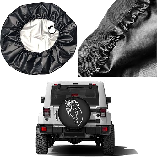 Miniatura 5 de Cubierta de neumático de repuesto para cabeza de caballo, impermeable, a prueba de polvo, apta para Jeep, remolque, RV, SUV y muchos vehículos, de