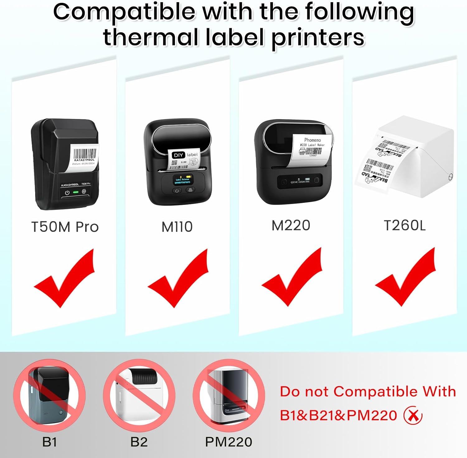 Orange Thermal Labels 1 × 2 Inch Vinyl Waterproof Stickers Self-Adhesive Address Decals Compatible with M110/M220 350 PCS - Image 2