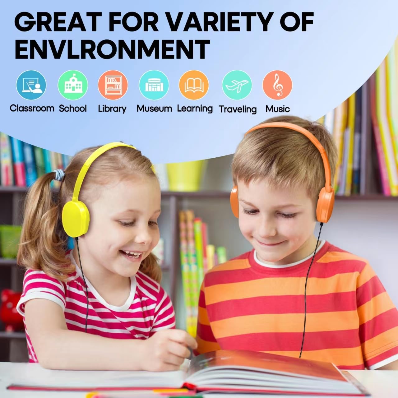 Confezione da 20 cuffie per scuola per bambini, set di auricolari durevoli per studenti, bambini, ragazzi, ragazze e adulti (HY104, 20 misti)