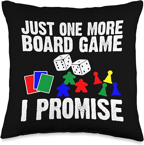 Vista 5 de Best Board Games Gift RPG Tabletop Play Game Night Cool Board Games Art para hombres y mujeres Meeple Card Chess Gamer Throw Pillow 18x18, Multicolor