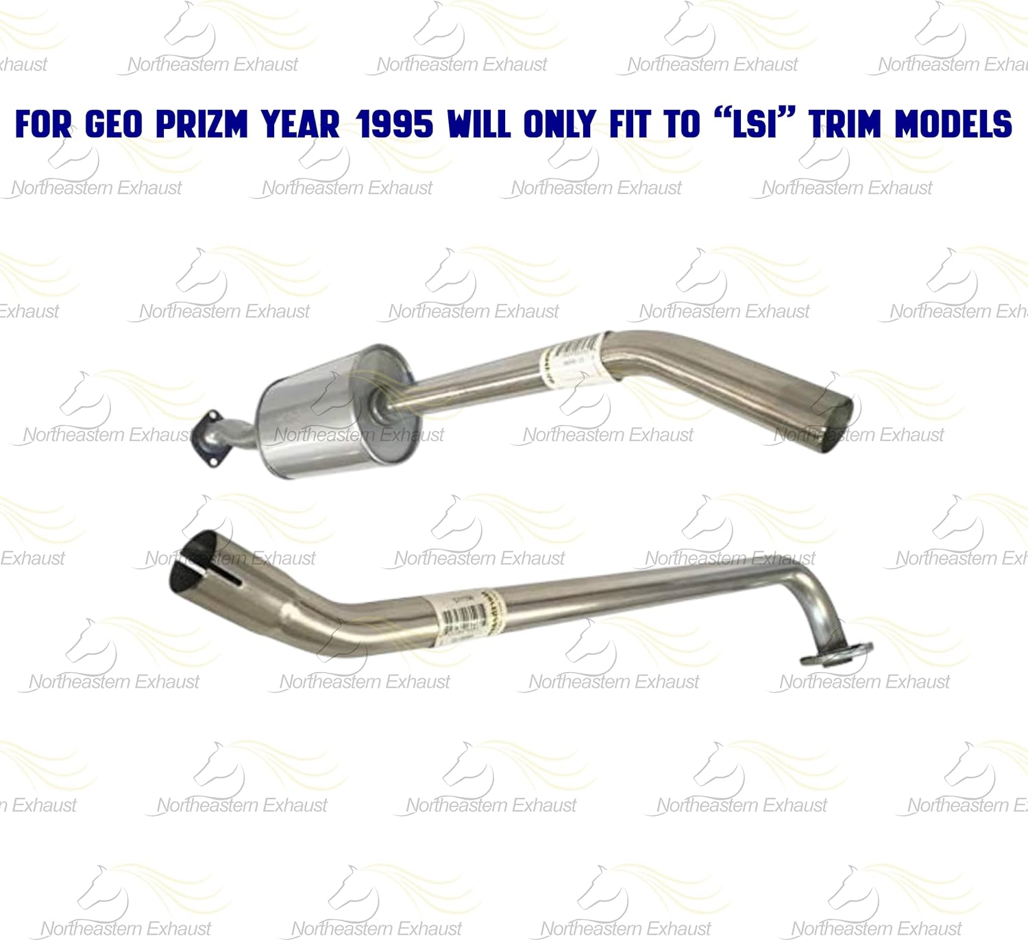Northeastern Exhaust | Stainless Steel Exhaust Resonator Pipe Compatible for 1995-1997 Toyota Corolla and GEO Prizm | 1.8L | Free Clamp and Gaskets Included | Automotive Replacement Part
