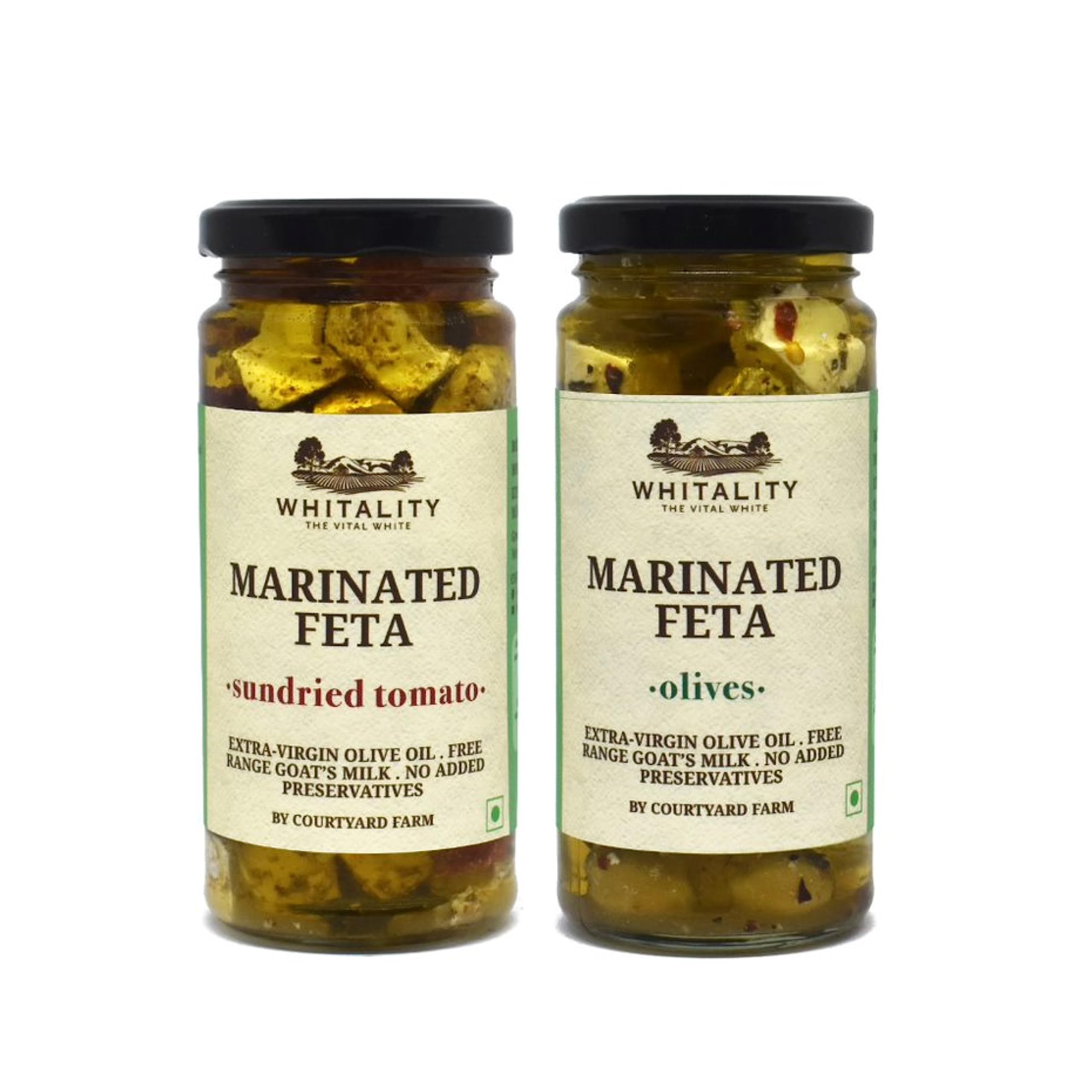 Whitality Marinated Feta Cheese and Dressing, with Olives, Sundried Tomatoes and Extra Virgin Olive Oil, No Preservatives, Premium Food Dressing, pack of 2 (230gm) (B09RGDHZSZ) Amazon Price History, Amazon Price Tracker