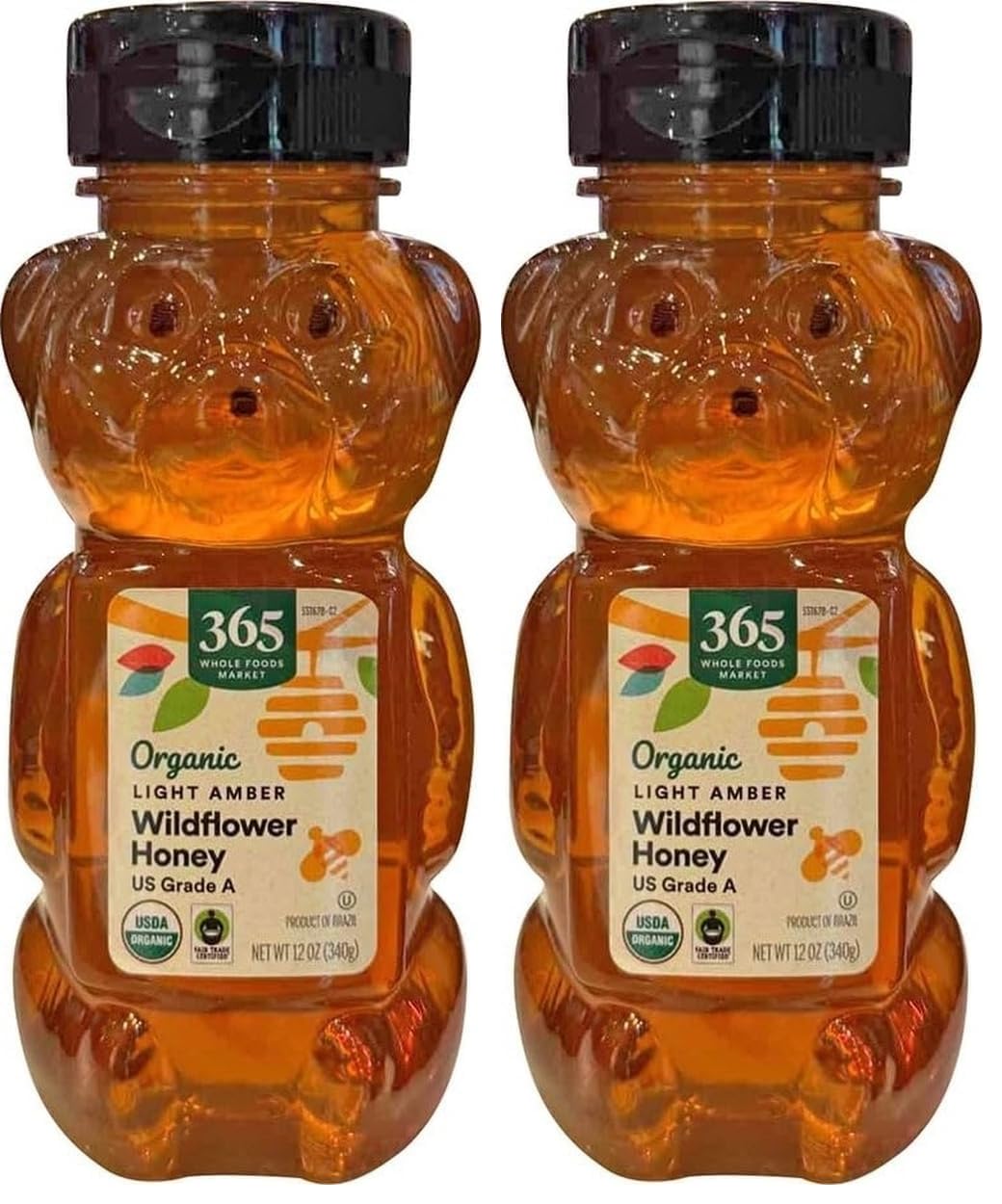 365 by Whole Foods Market, Organic Light Amber Mountain Forest Honey, 12 Ounce (Pack of 2)