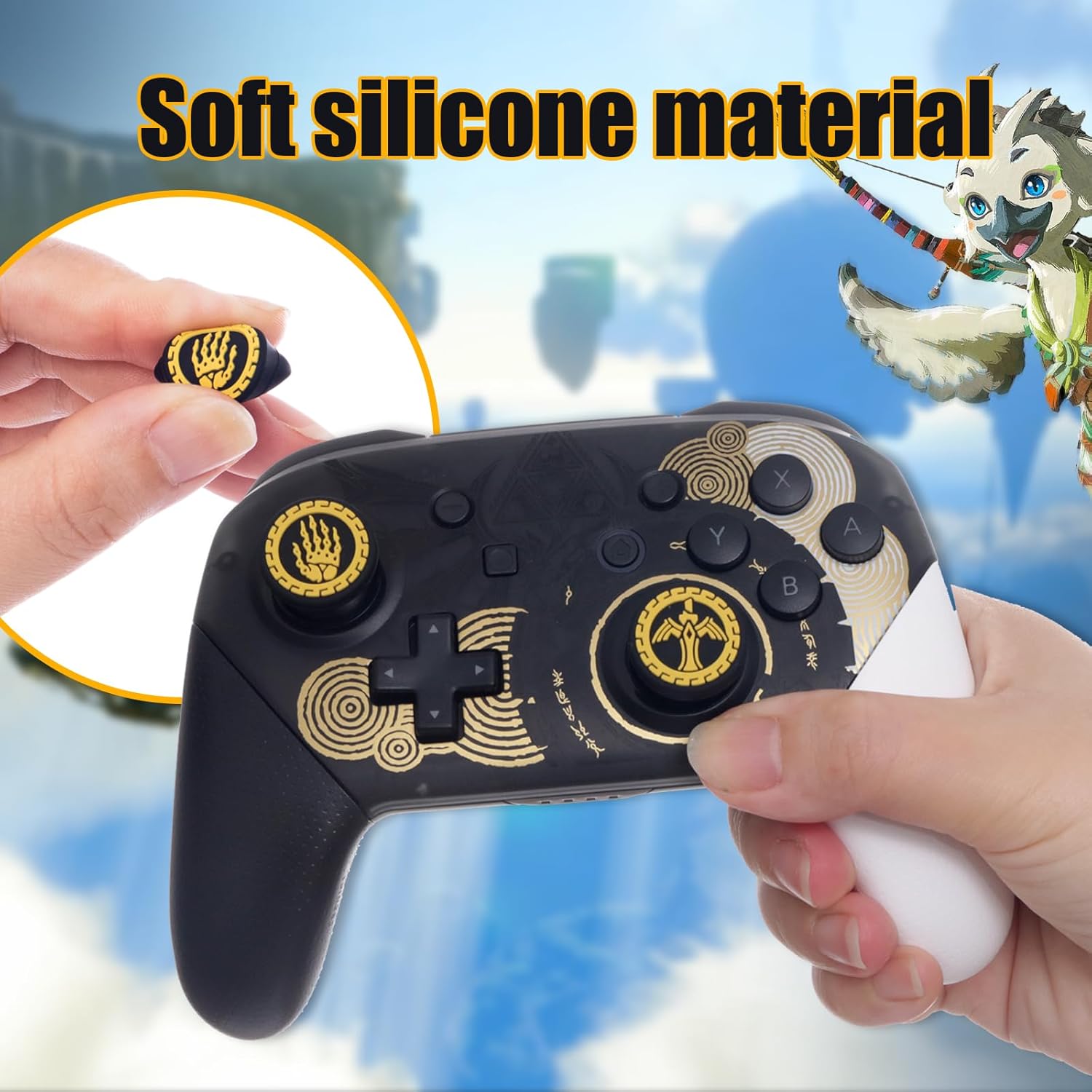 Switch Pro Controller Thumb Grips, Cool Thumb Grips Compatible with Switch Pro Controller, PS5 Controller, PS4 Controller, Xbox Controller, etc