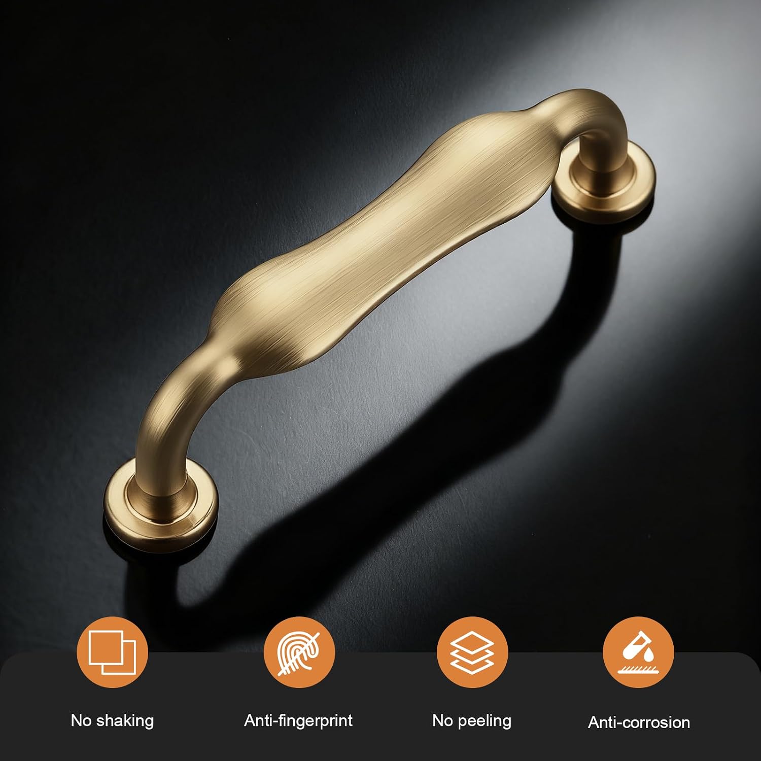 Probrico 10 Pack Champagne Bronze Cabinet Handles 3 Inch(76mm) Hole Centers,Kitchen Cabinet Pulls Cupboard Drawer Handles Zinc Alloy