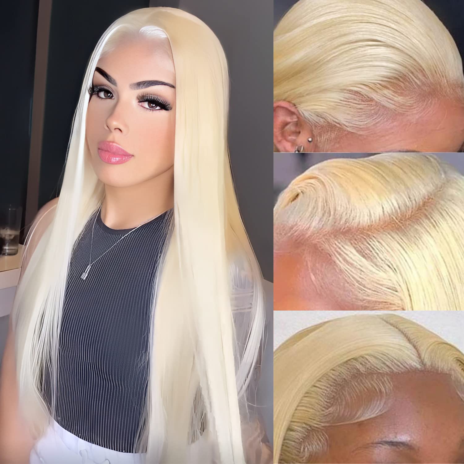 Myecool 613 Lace Front Wig – 13x4 HD 150% Blonde Straight 24in