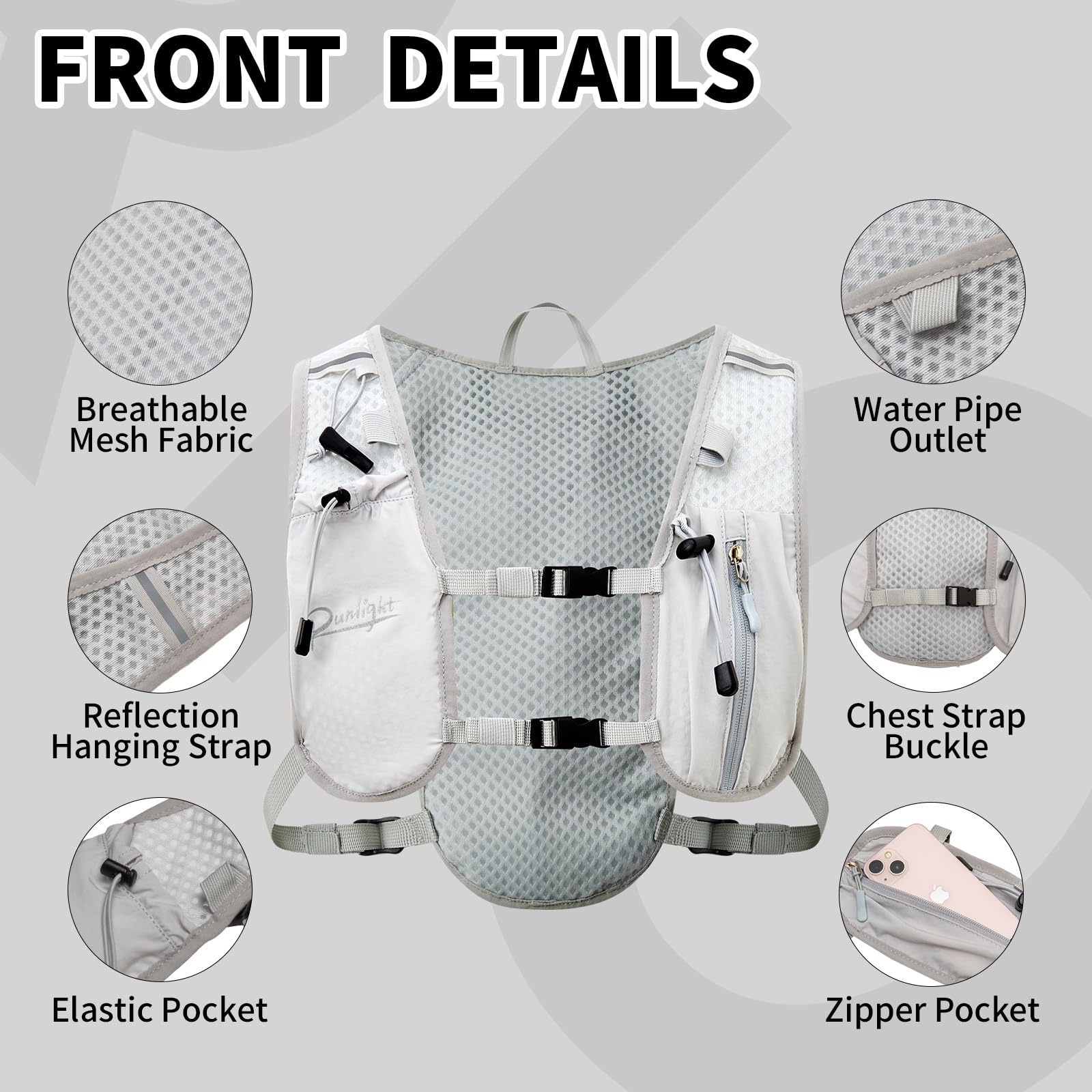 Inoxtorunning Hydration Vest Backpack Lightweight Insulated Pack With 1 5l-189394