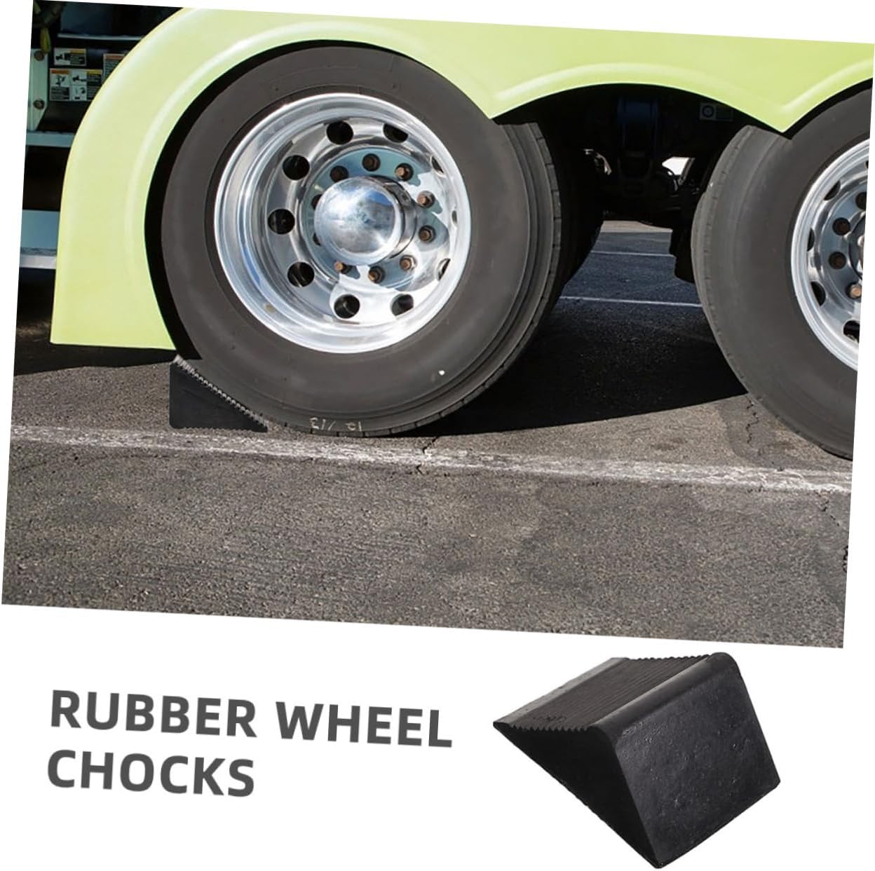 2pcs Heavy Duty Rubber Wheel Chocks Anti-Slip Stabilizers for Rvs Trailers Trucks and Cars Portable Wheel Immobilizers for Safe Parking and Vehicle Security