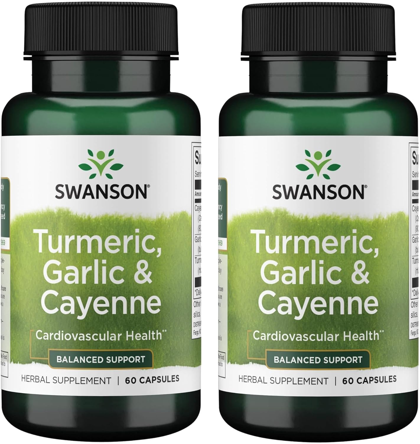 Swanson Full Spectrum Turmeric Garlic & Cayenne 60 Capsules (3 Pack)