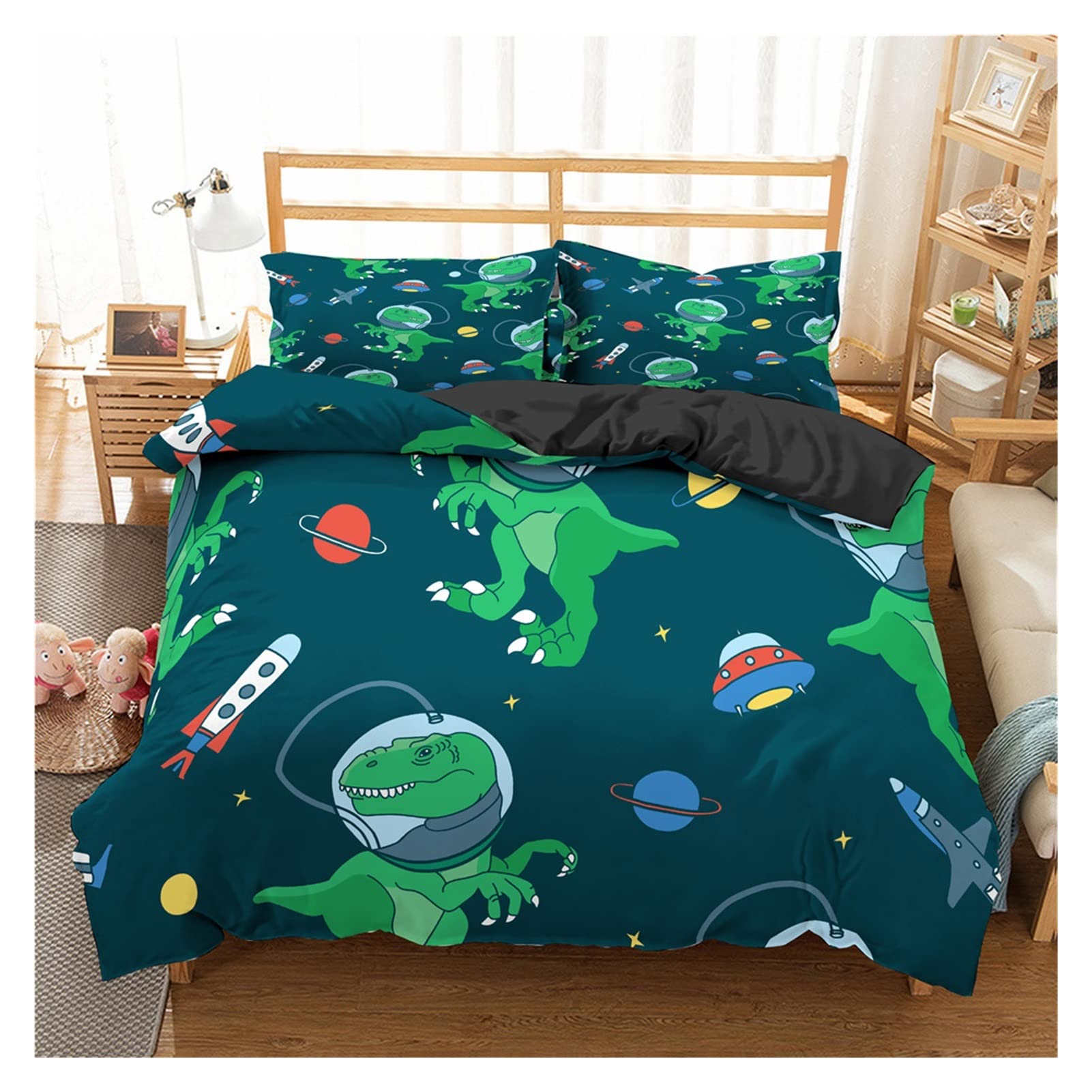 Set di biancheria da letto Set di biancheria da letto for cartoni animati Copripiumino for astronauta dell'aviazione Copripiumino for ragazzi Blue Sky Dream Federa for cuscino doppia singola doppia (