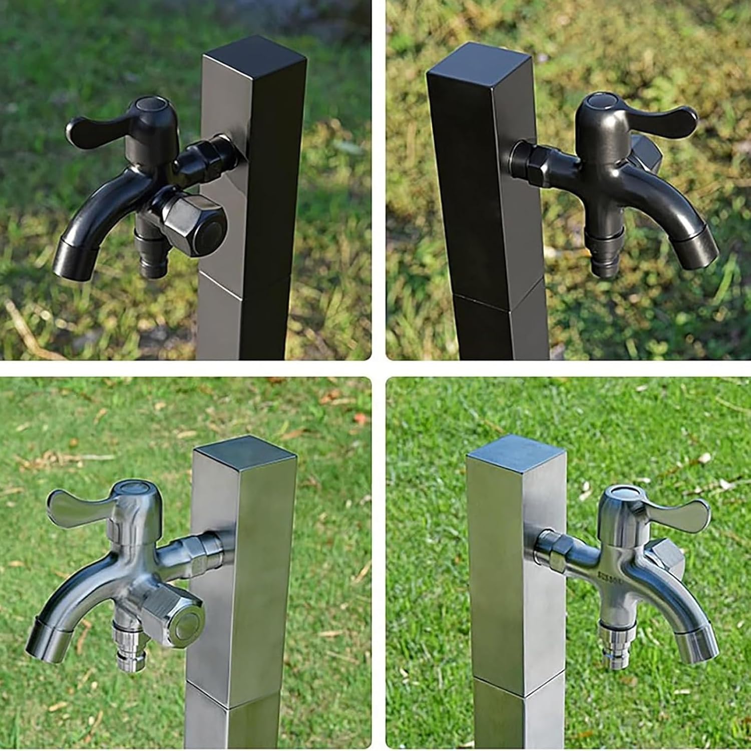 Stainless Steel Garden Water Column - Freestanding Decorative Vertical Water Feature for Irrigation, Washing & Fountains - Durable Outdoor Fixture