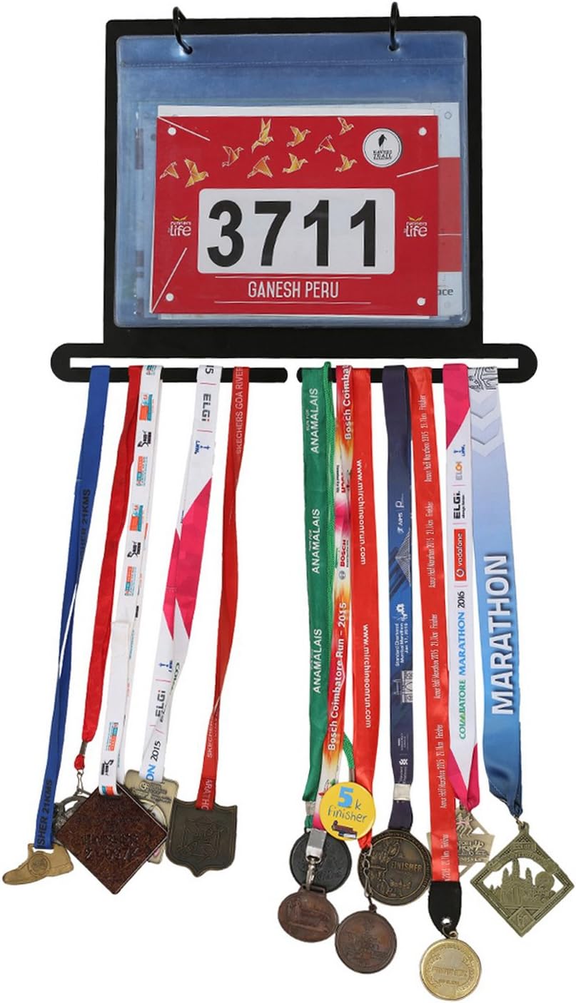 RUNWYND All in One Bib Display & Medal Hanger Unit (35 cm x 28 cm)