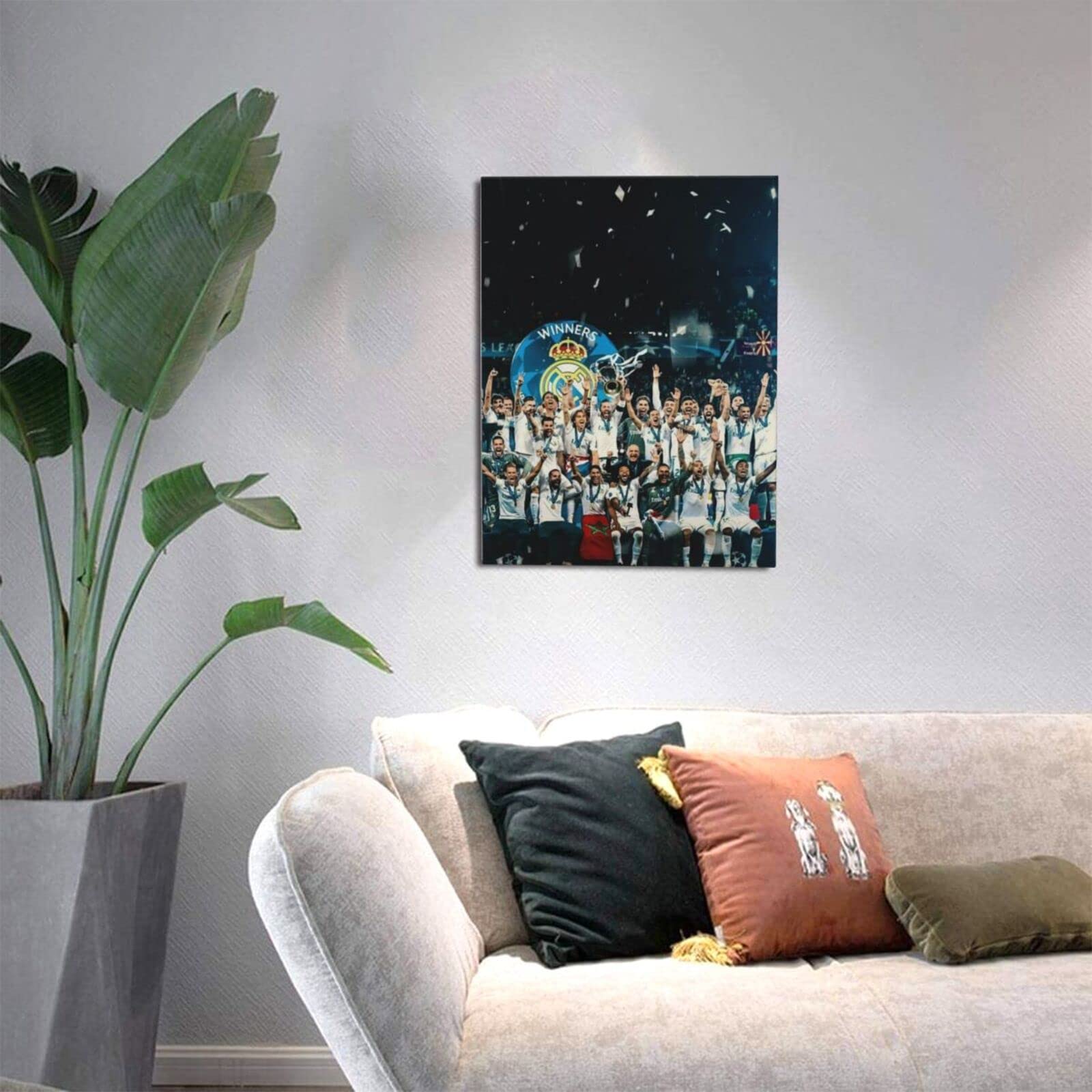 レアル・マドリード ロゴアート 木製フレーム付 ハンドメイド