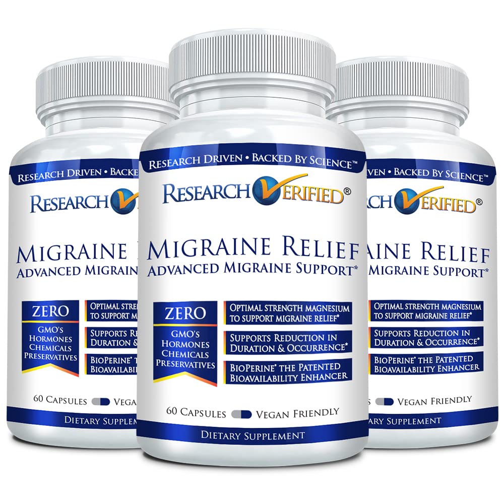 Research Verified Migraine Relief - Dual Action Supplement - Reduce Severity and Duration, Balance H