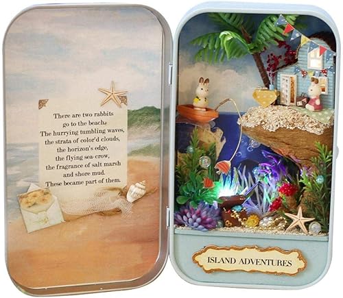 Kit de muebles de madera en miniatura para casa de muñecas, kit de teatro en miniatura, casa pequeña, hecha a mano, mini caja de hierro, modelo de