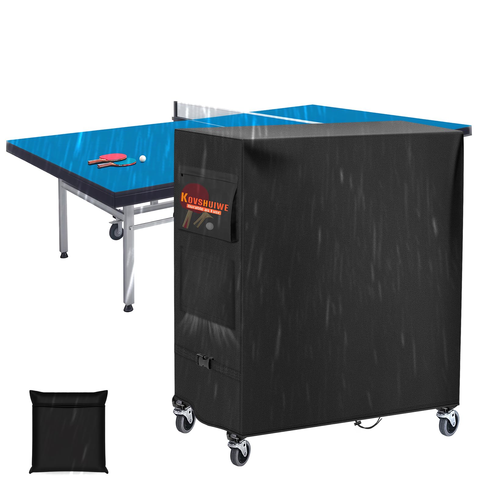 Housse de table de ping-pong pliante bâche imperméable extérieure 165x70x185 cm
