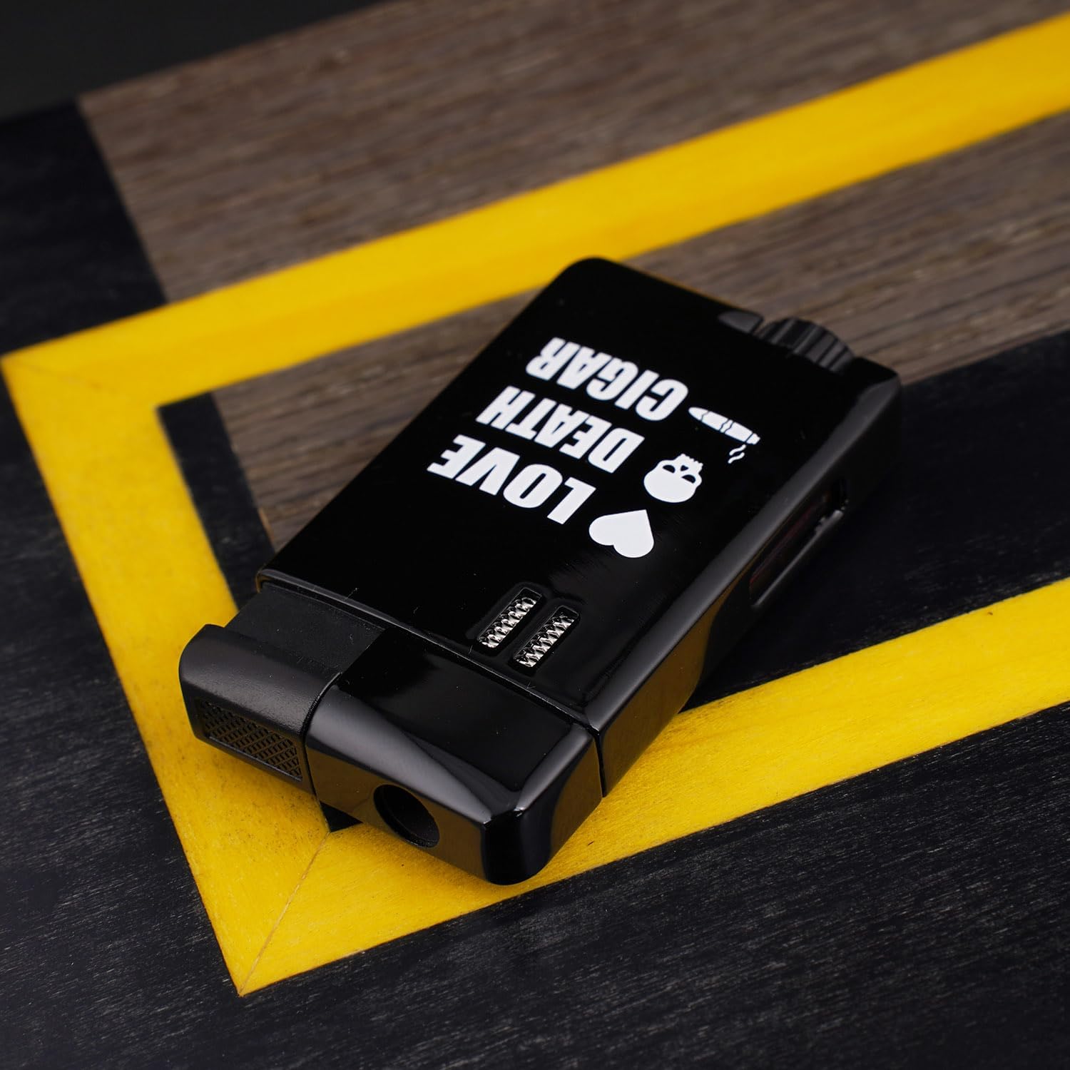 Creative Cigar Lighter Cutter Ashtray Set, Smoking Accessory Kit Limited Collection (Skull)