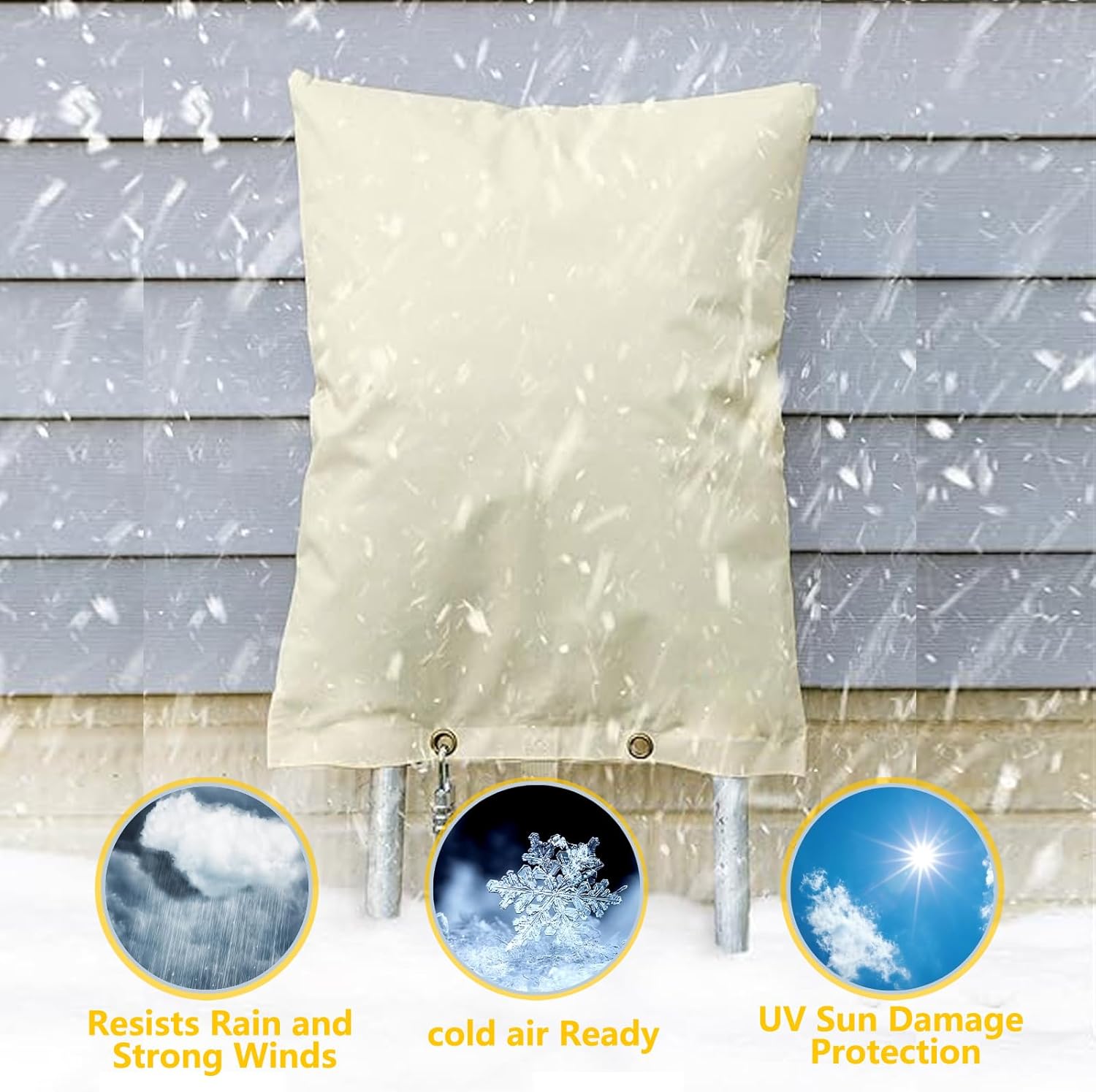 Backflow Preventer Cover Insulated Pouch -JIUBRA 17" W x 21" H Outdoor Pressure Reducing Value Cover ,Winter Water Sprinkler Valve Cover Insulated ,Well Pump Covers Protects from Severe Snow.