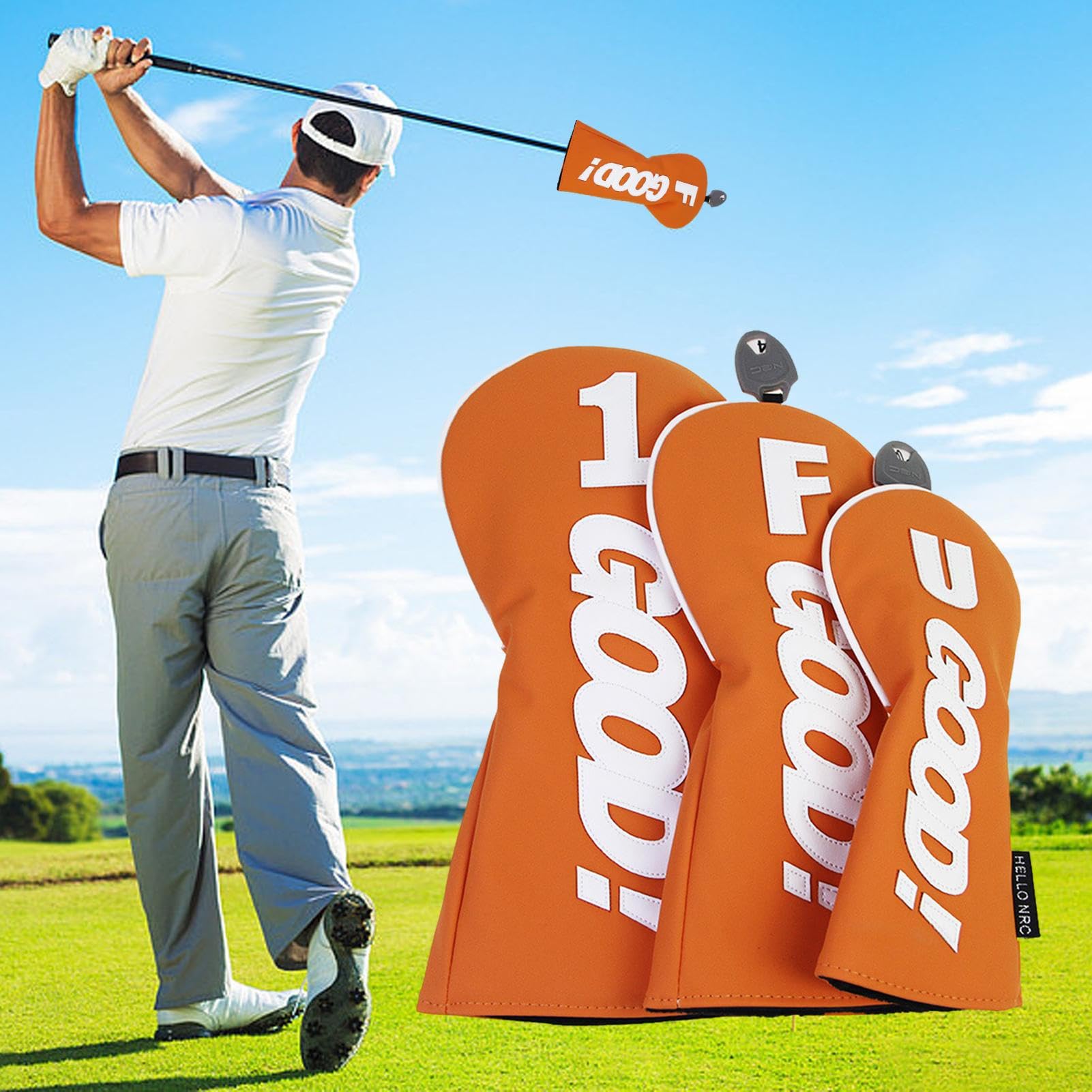 Fundas para cabeza de palo de golf, funda de piel sintética impermeable para palo de golf, accesorios deportivos portátiles para hombres y mujeres