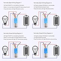 Vista 6 de 2 piezas de interruptor de botón de metal de cierre de 16 mm, 12V-24V, encendido/apagado, 1NO 1NC, impermeable, autoblocante, carcasa plateada