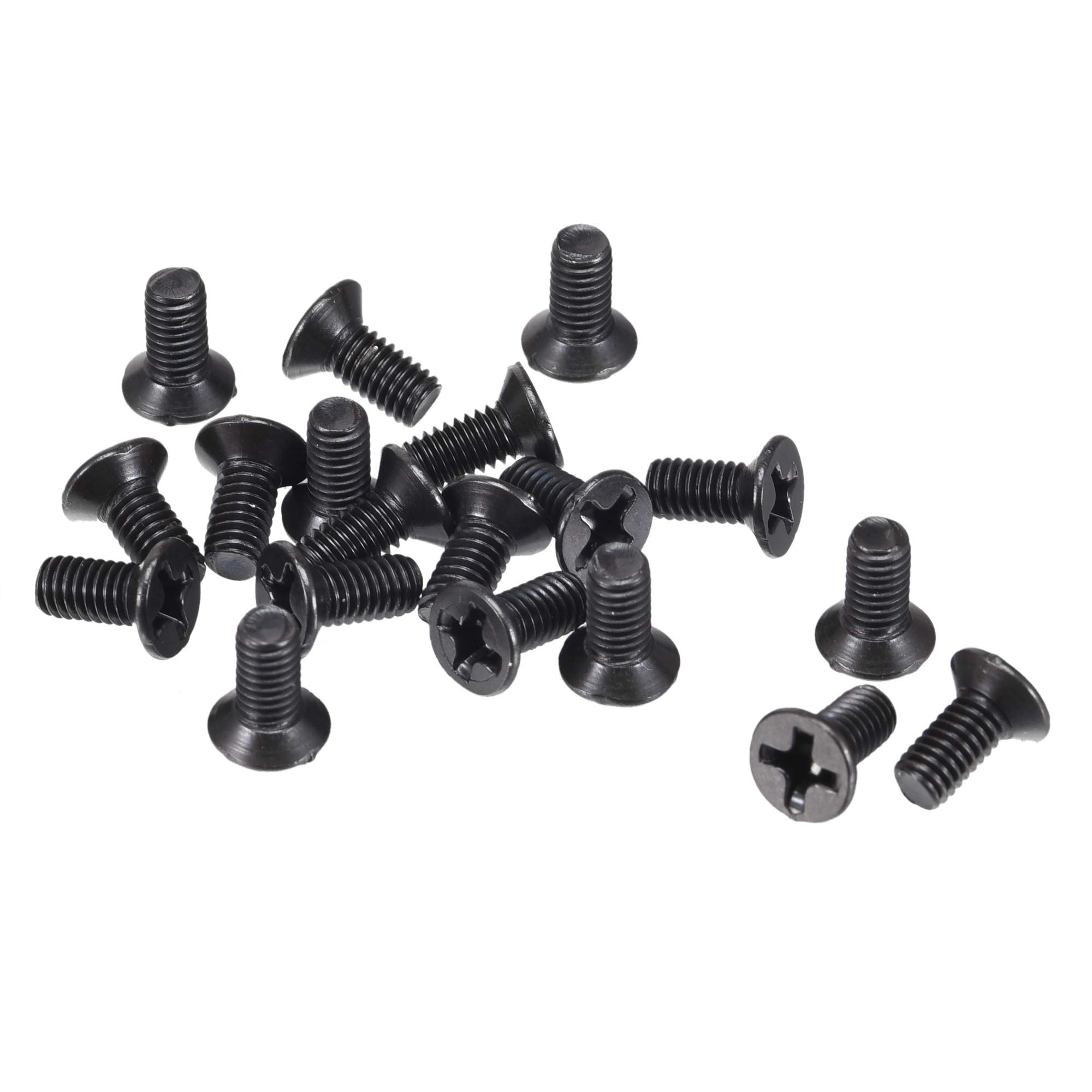 uxcell M3.5 x 8mm Phillips Screw Fastener Black for Laptop PC TV Fan Switch 50pcs