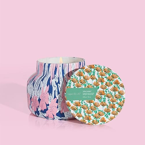 Miniatura 8 de Capri Blue Volcano Candle - Vela en tarro de cristal Signature Pattern Play, vela de soja de aromaterapia de lujo, vela perfumada a cítricos