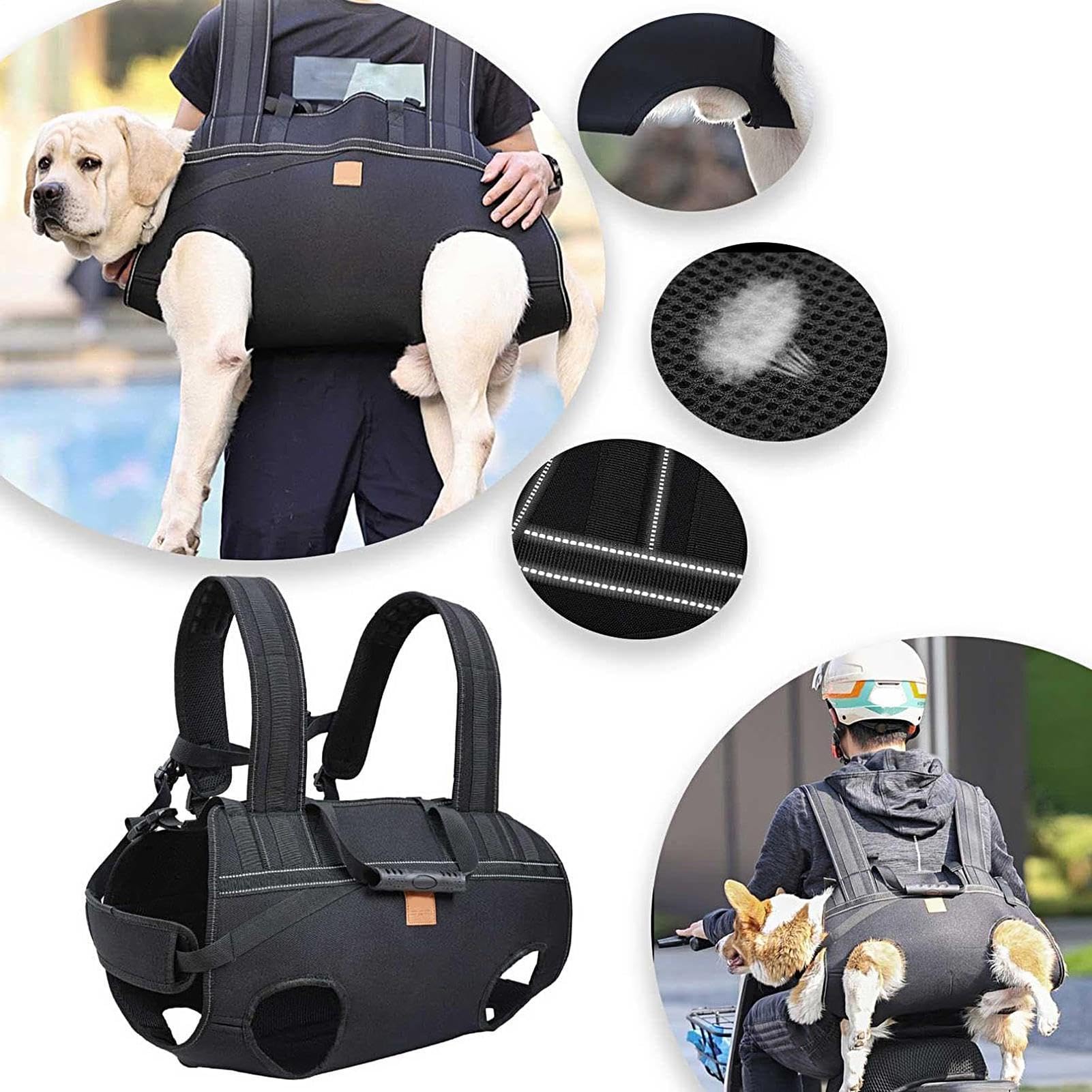 Arnés Para Perros con Movilidad Reducida Chaleco De Soporte Ajustable Y | Arnés De Transporte Canino Para Perros Mayores y Razas Grandes Ayuda de Movilidad Rehabilitación Paseo Diario