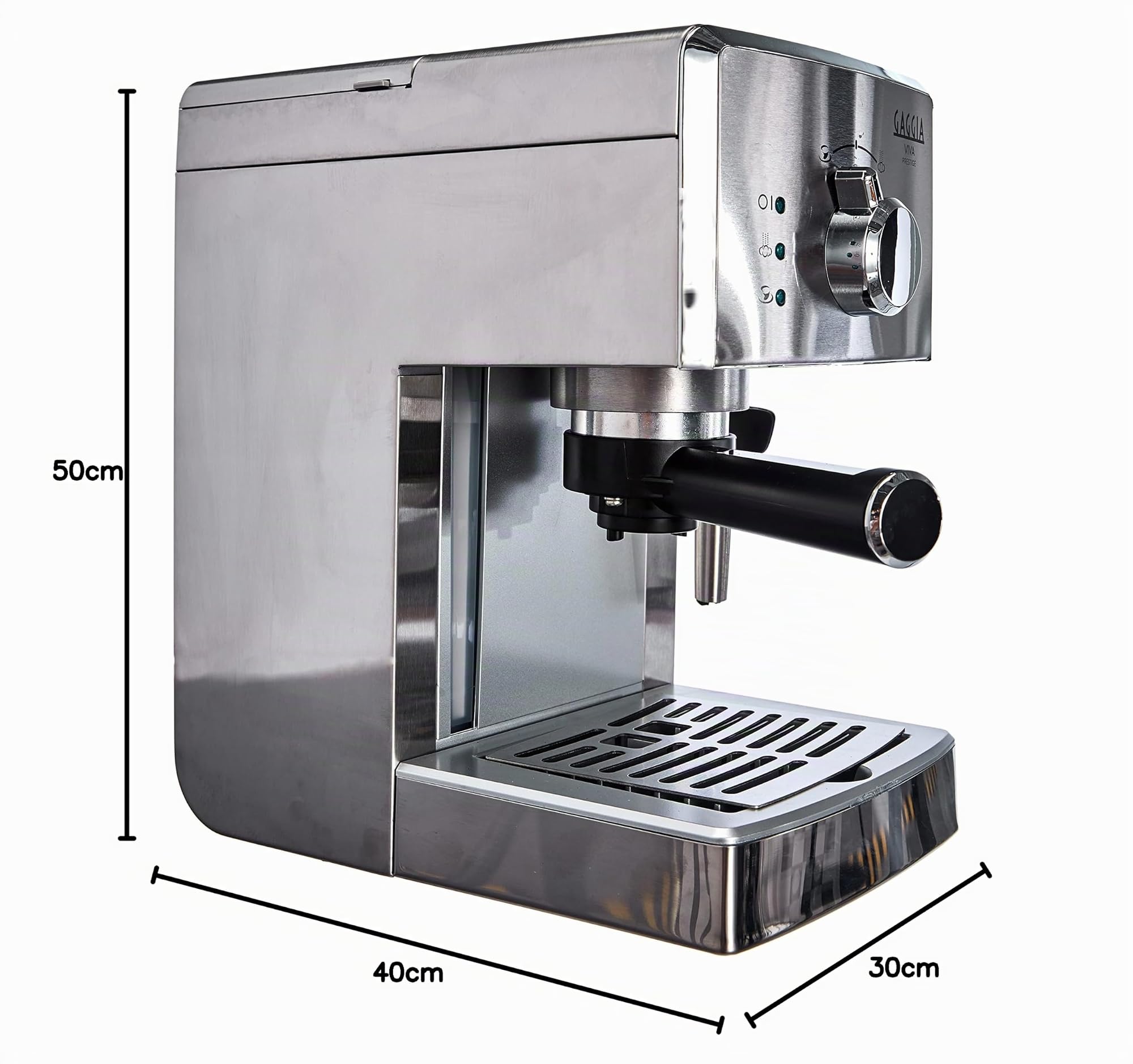 Gaggia RI8437/11 Viva Prestige, Cafetera Espresso Manual, para Cafè Molido y Monodosis, 1025W, 15 bar, Acero Inoxidable, 1025W
