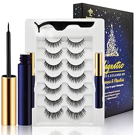 Magnetic Eyelashes with Eyeliner Kit,Magnetic Lashes with Eyeliner Set,False Eyelashes for Women with Applicator,Reusable Magnet Lash Set,Natural Look,Easy,Cruelty-Free.