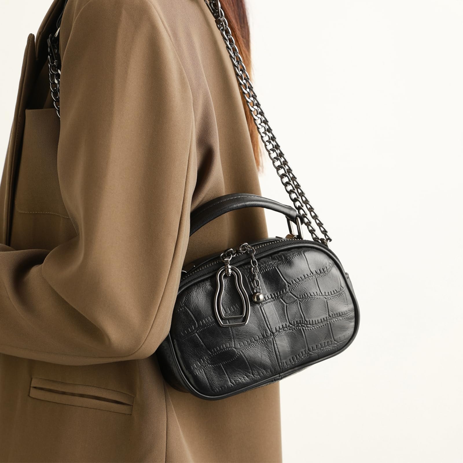 Borsa Donna Donne Piccola In Pu, Maniglia Superiore Catena A Spalla Crossbody Per Il Lavoro Incontri Shopping Viaggi Occasioni Quotidiane
