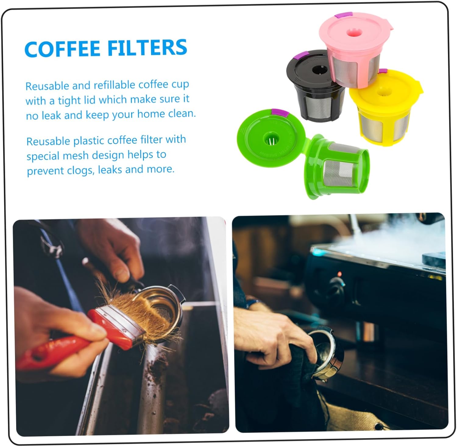 20pcs Refillable Espresso Filter Baskets Reusable Coffee Strainer Cups Special Mesh Design for Enhanced Flavor Extraction for Coffee and Brewing Convenience