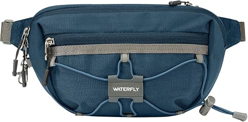 Waterfly Bum Bag Fanny Pack Waist Packs with RFID Blocking, Navy Blue, 9in x 5.1in x 1.97in (23cm x 13cm x 5cm)
