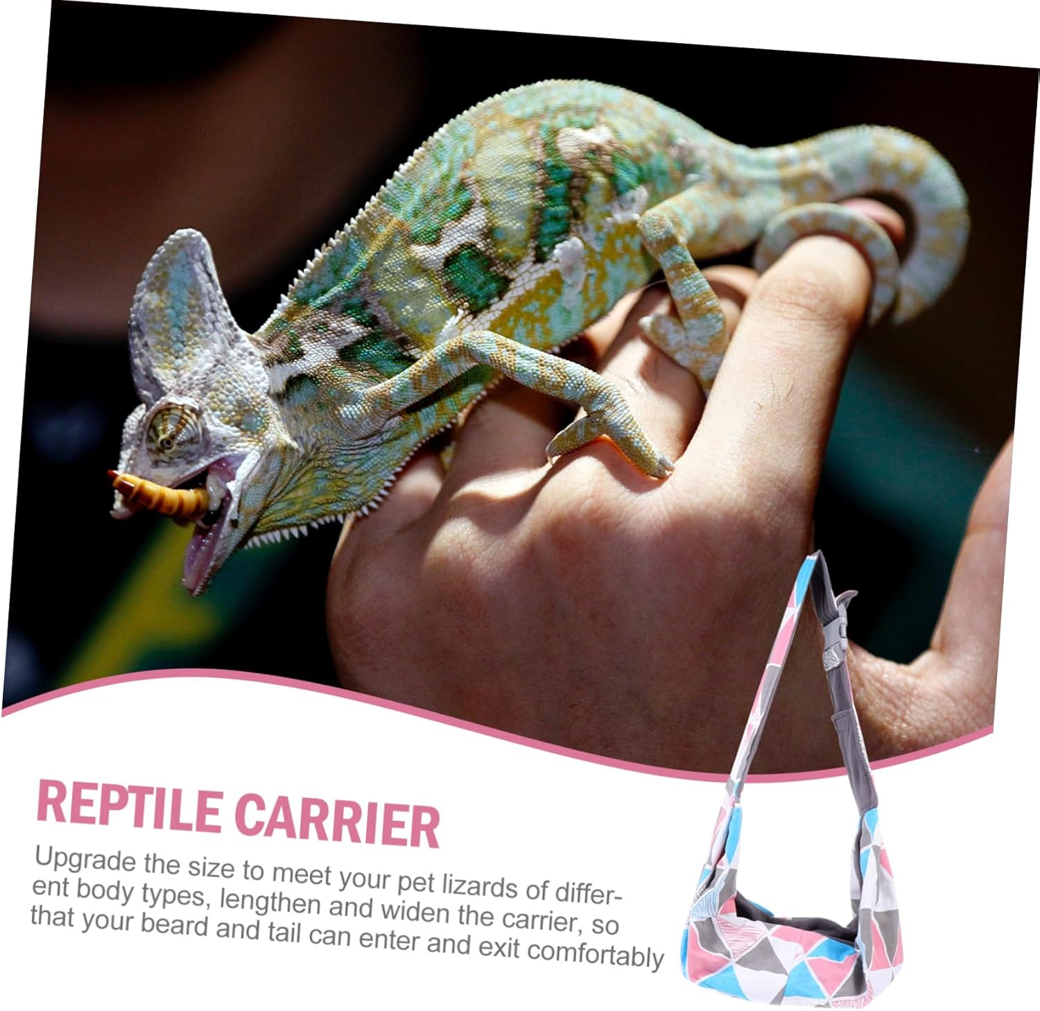 1Pc Adjustable Bearded Dragon Carrier Sling Reptile Carrier for Travel Lizard Sling for Bearded Dragons and Other Reptiles Portable Pet Transport Solution