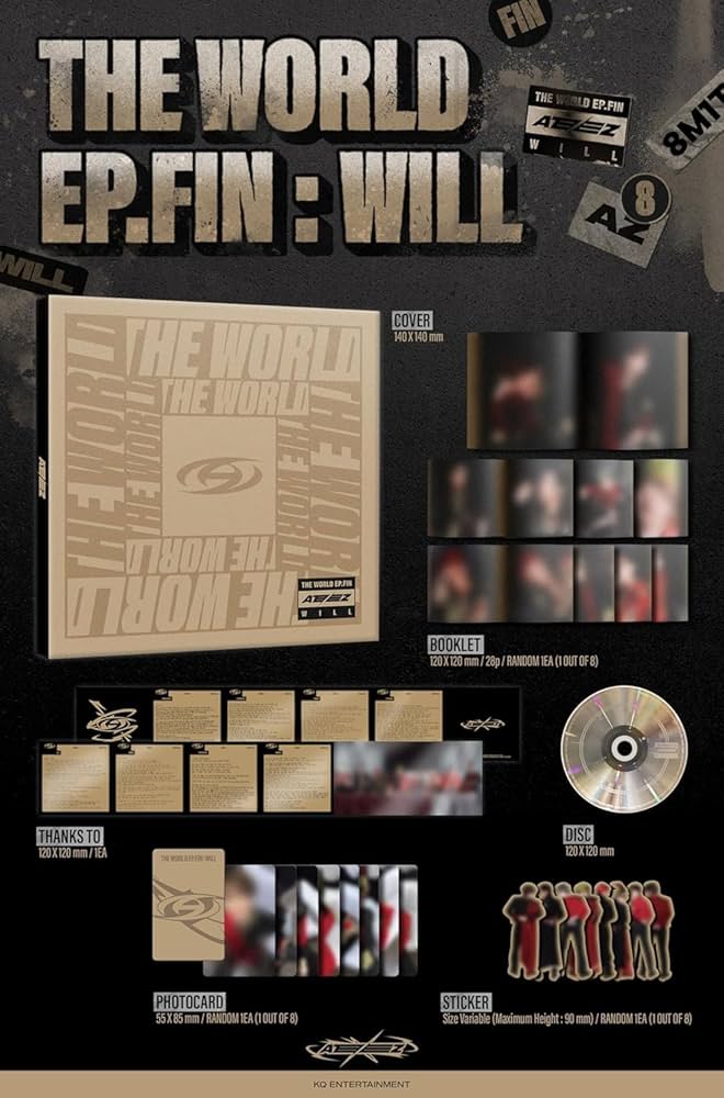 ATEEZ THE WORLD EP. FIN WILL うさ耳　FC限定 ATEEZ ALBUM THE WORLD EP.FIN : WILL | 3 ALBUMS SET (Korean